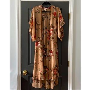Band of Gypsies Floral Sheer Duster sz small